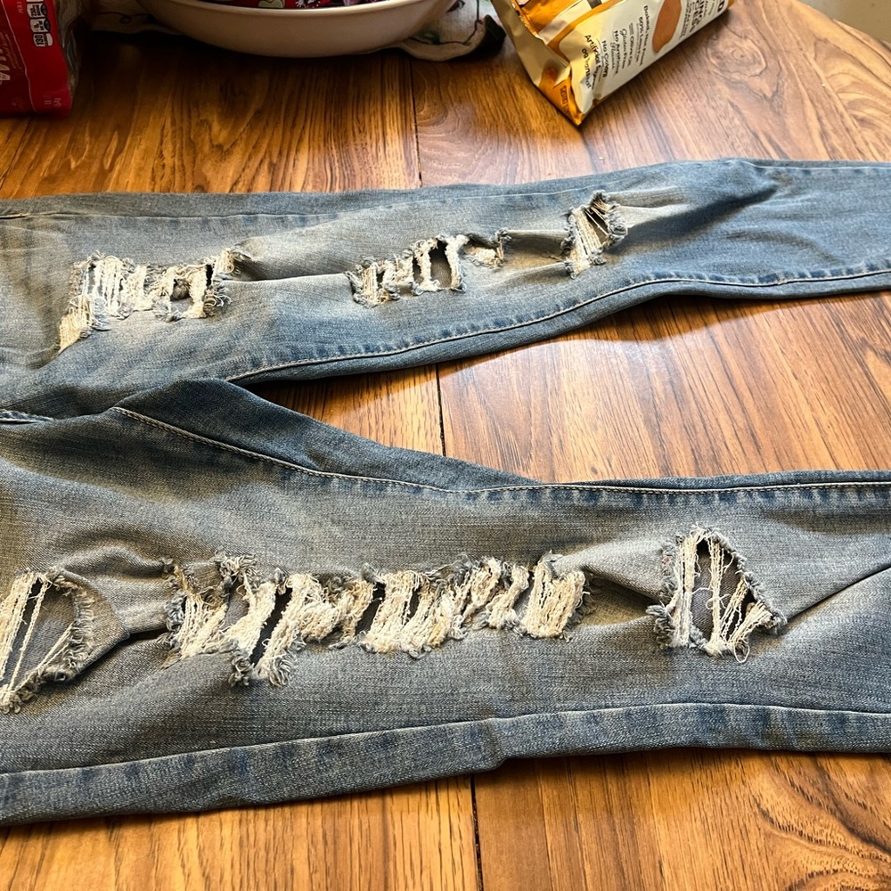 Aeropostale High Rise Distressed Blue Jeans